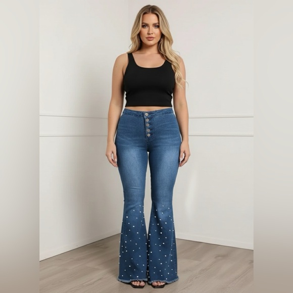 Pearl Glow Flare Jeans - Picture 6 of 12